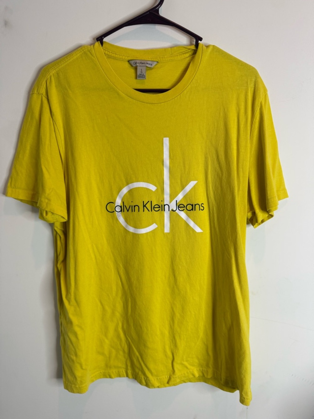 Calvin Klein Jeans Men’s Bright Yellow CK Logo Tee